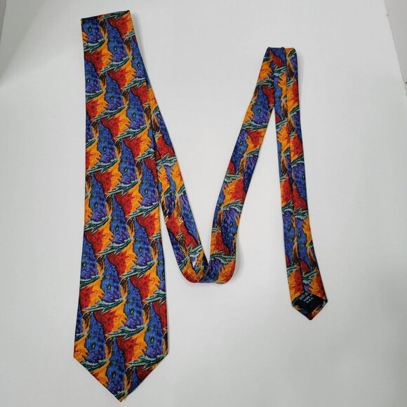Cocktail Collection 100% Silk Men's Abstract Artsy Festive Tie - Picture 2 of 7